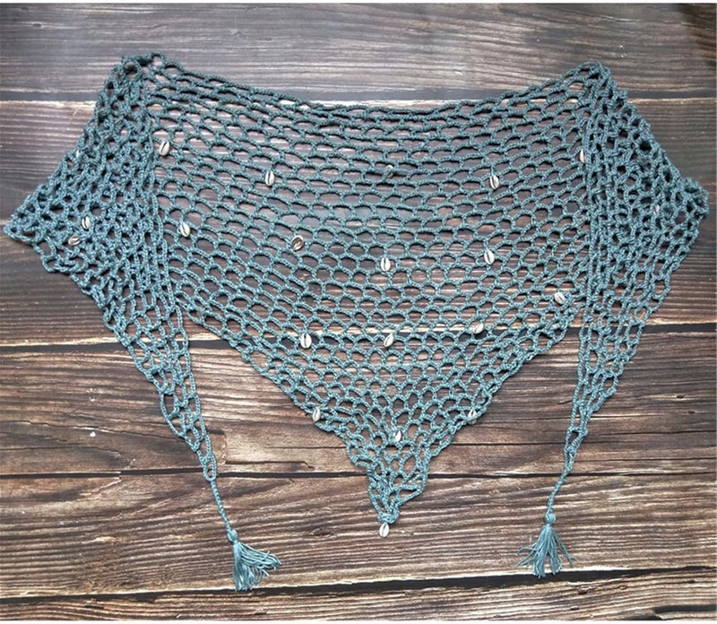 Ldcx Green Swimwear Cover Up Crochet Sarong,Sexy Fashion Beach Hand Crochet Shawl Capelet Fishnet Net Skirt.(SJJ42) - Image 2
